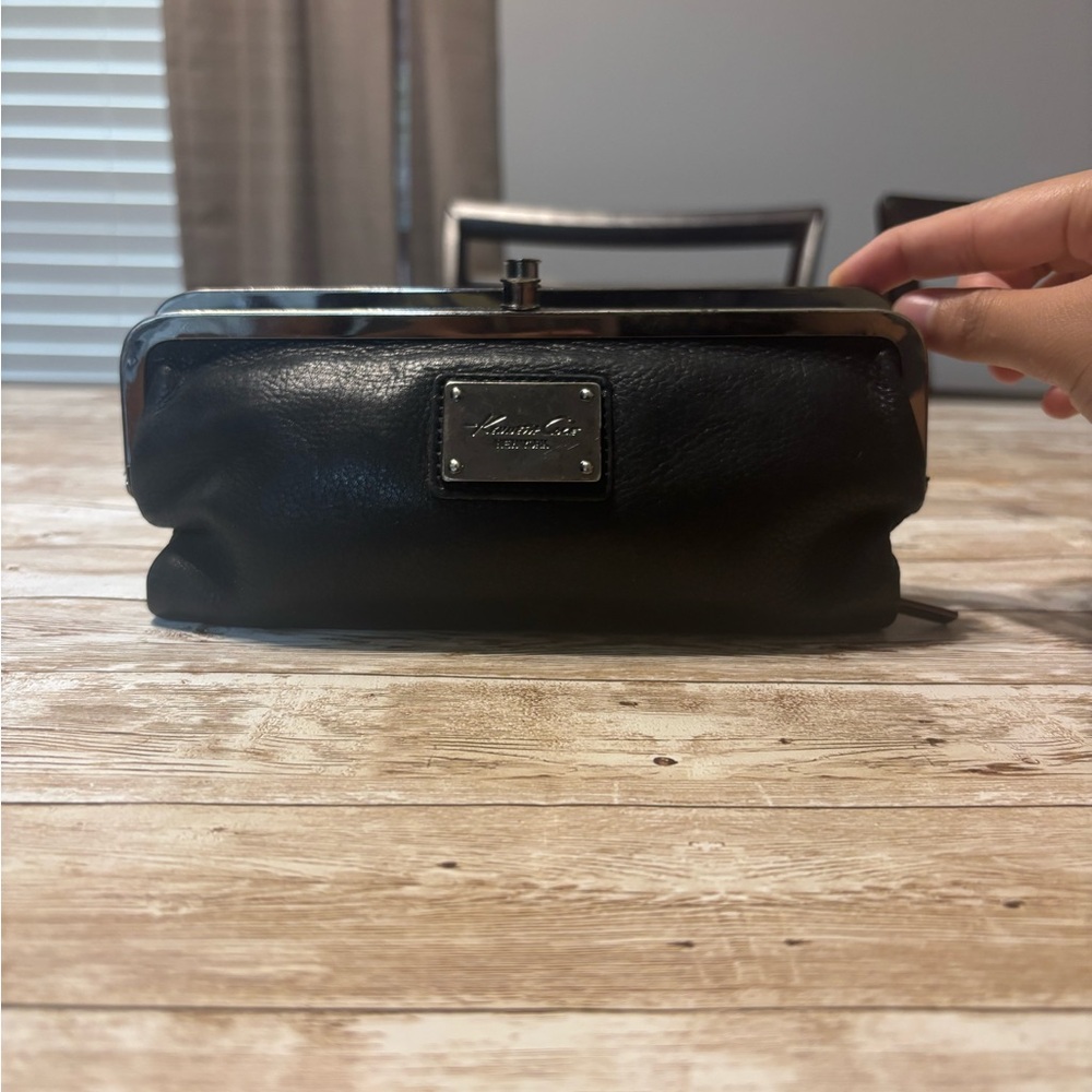 Black Leather Clutch by Kenneth Cole